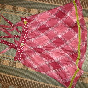 NWT Matilda Jane You & Me Overall Skirt Plaid Size 12 Pink/Red Multi